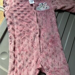 Disney Pink Textured Kids Footie pajamas 0-3 months